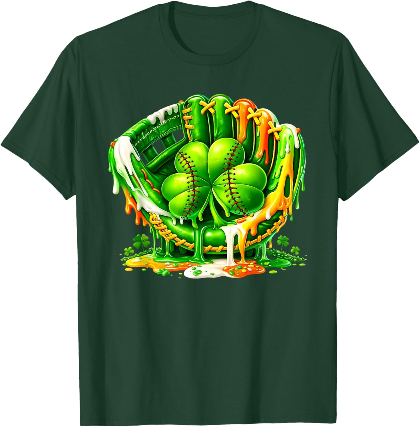Baseball St Patricks Day Carnival Party Ice Cream Drip Boys T-Shirt - T-Shirt | Forest