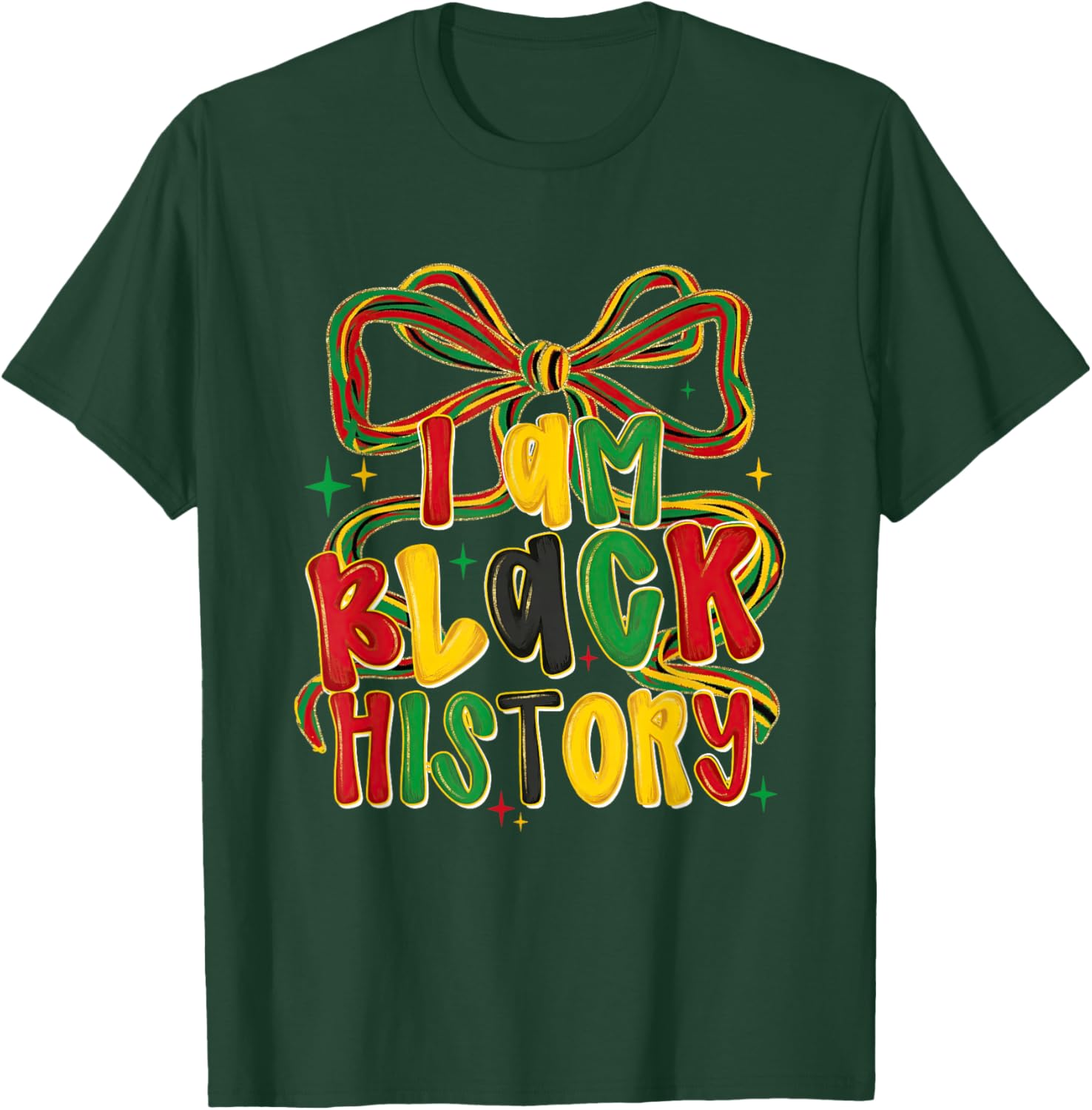 I-Am Black History Coquette Bow Melanin African American T-Shirt - T-Shirt | Forest