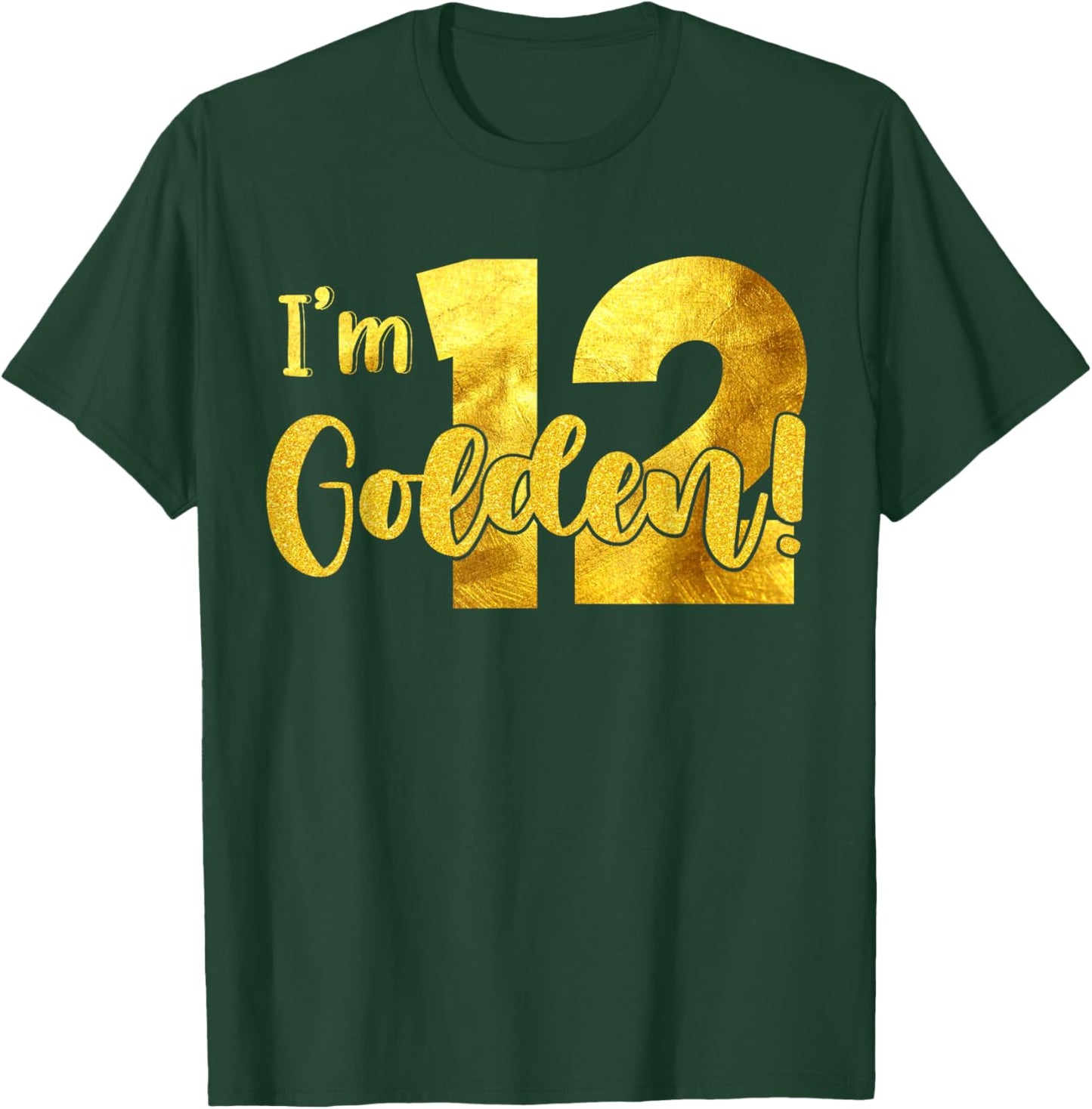 I'm 12th Golden Birthday 12 Year Old Bday Kids Groovy T-Shirt - T-Shirt | Forest