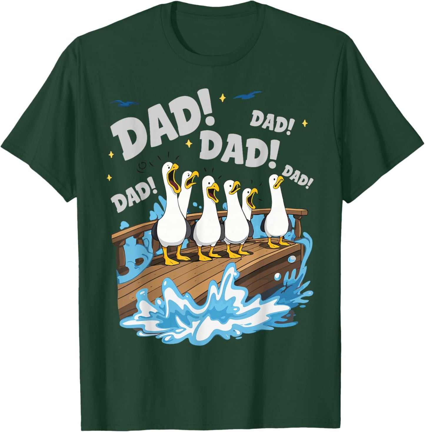Seagull Dad Funny Dad Humor Ocean Life T-Shirt - T-Shirt | Forest
