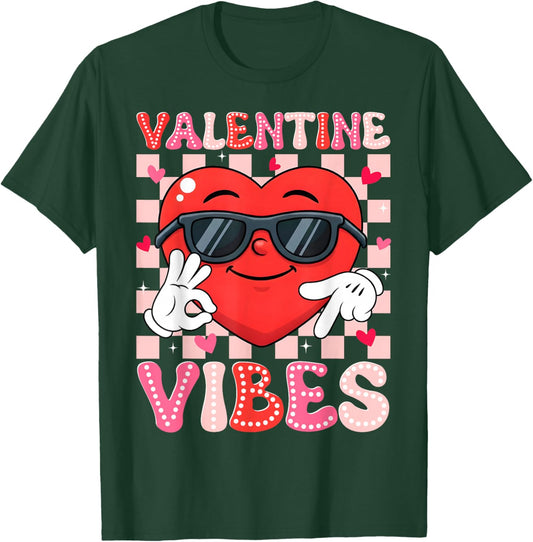 Valentine Vibes Six Seven 6 7 Meme Slang Heart Boy Girl Kids T-Shirt - T-Shirt | Forest