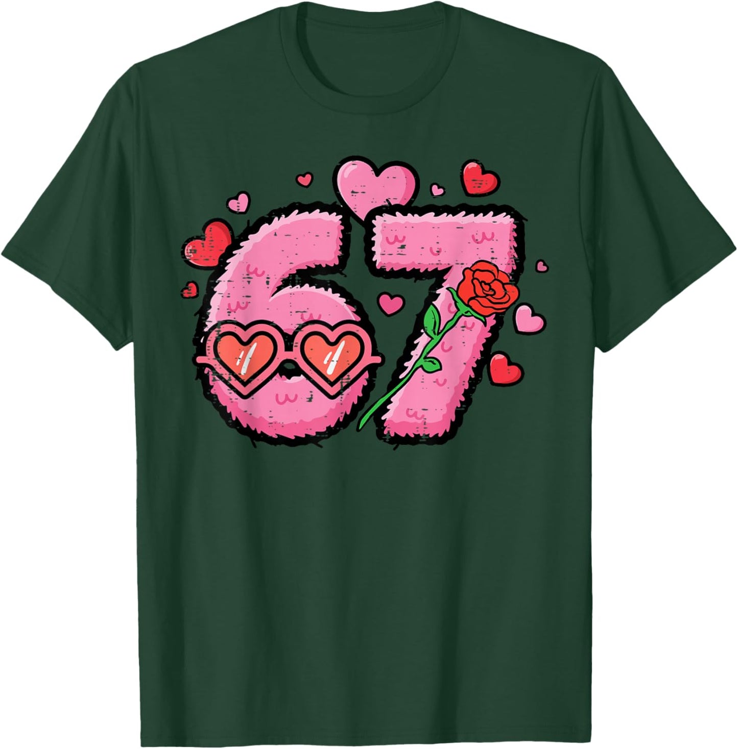Valentines Day 6 7 Hearts 67 Six Seven Meme Boys Kids Youth T-Shirt - T-Shirt | Forest