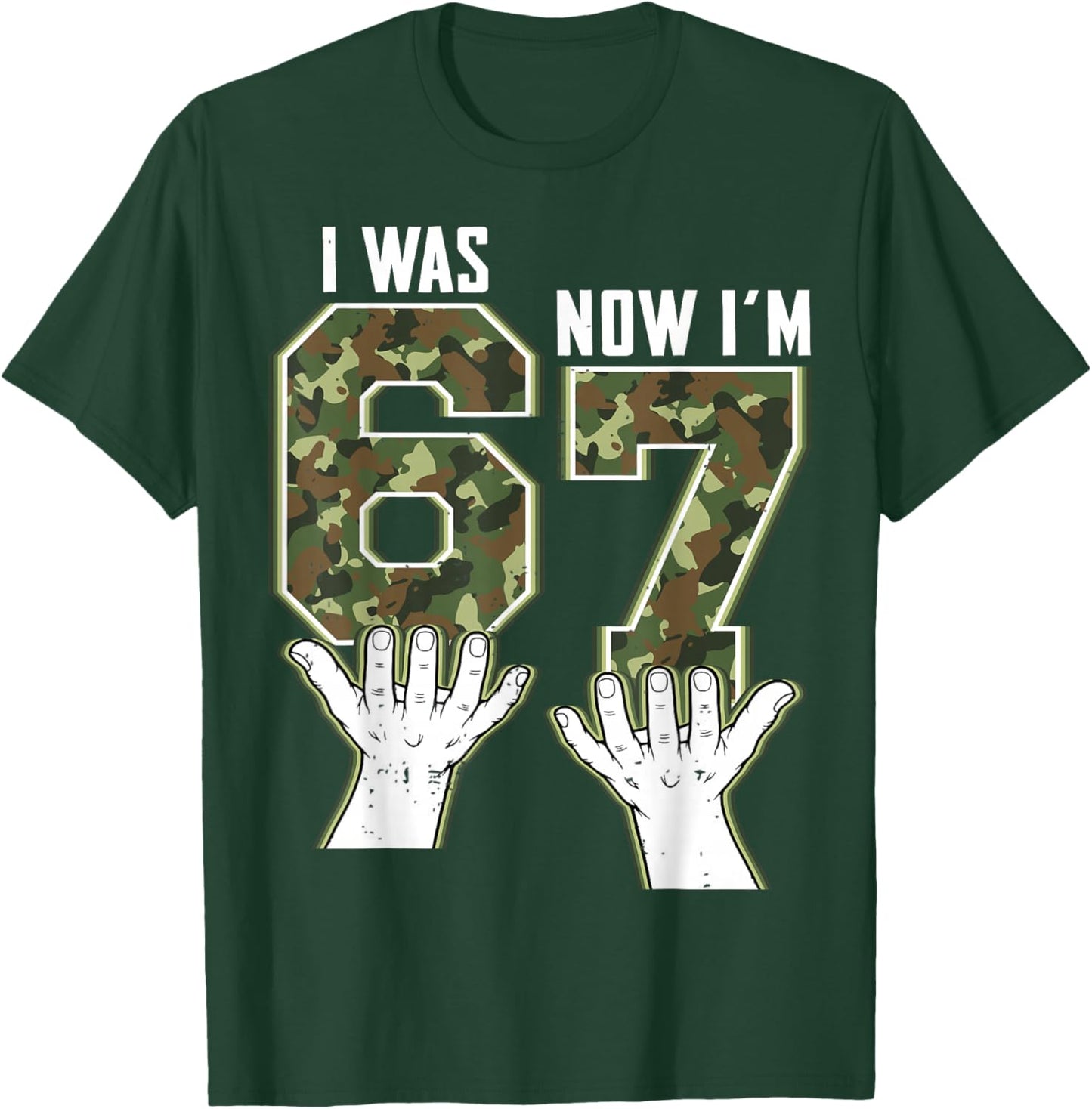 Camo I was 6 Now I'm 7 Birthday Boy Kids Bday Funny 6-7 Meme T-Shirt - T-Shirt | Forest