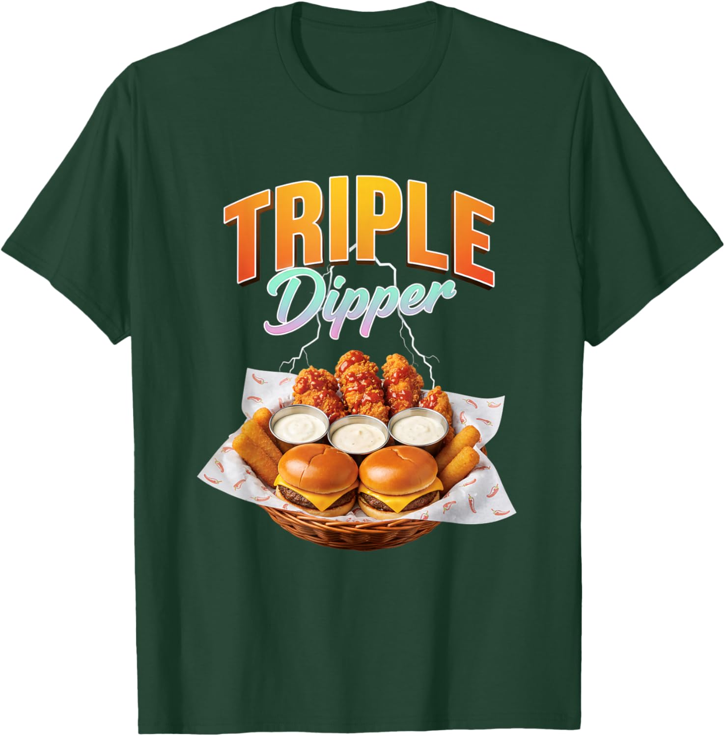 Chicken, Triple Dipper Addict T-Shirt - T-Shirt | Forest