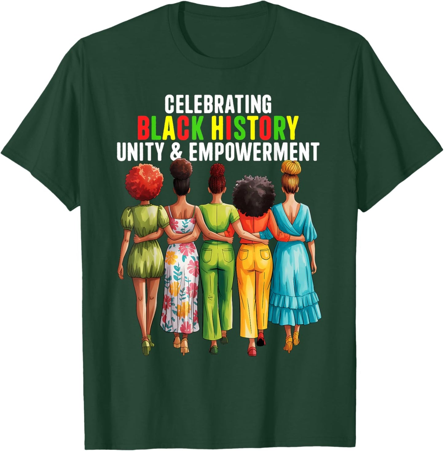 Black History Month Shirt Women Afro Black Women African T-Shirt - T-Shirt | Forest