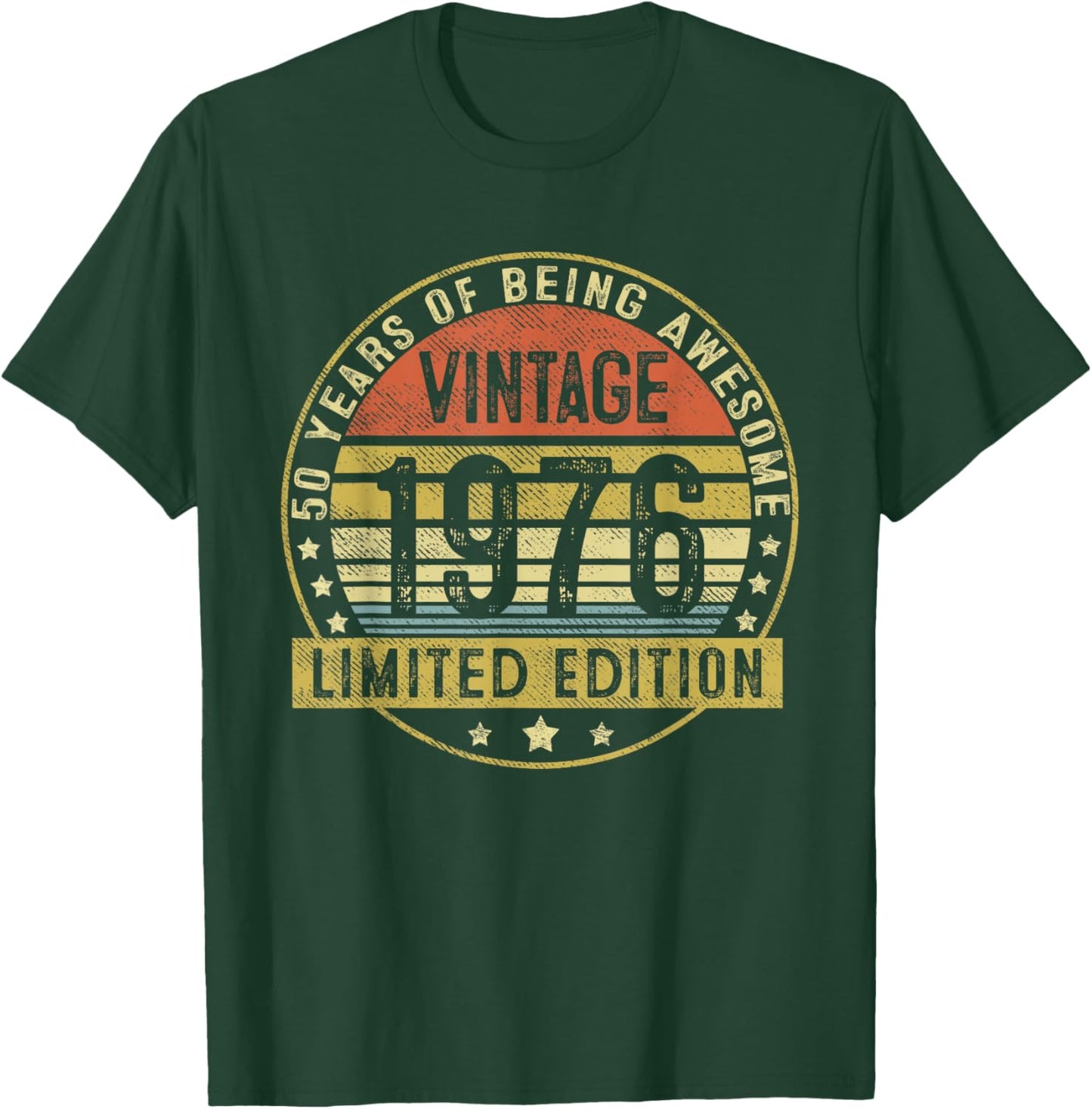 50th Birthday 1976 50 Year Old Birthday T-Shirt - T-Shirt | Forest