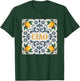 Ciao Lemon Italian Pattern Tile Mediterranean Citrus T-Shirt - T-Shirt | Forest