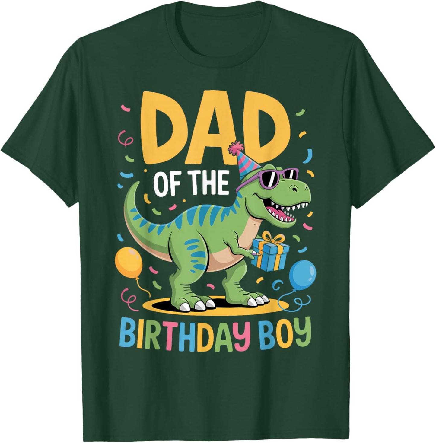 Dad of The Birthday Party Outfit Dinosaur Squad Daddy T-Shirt - T-Shirt | Forest