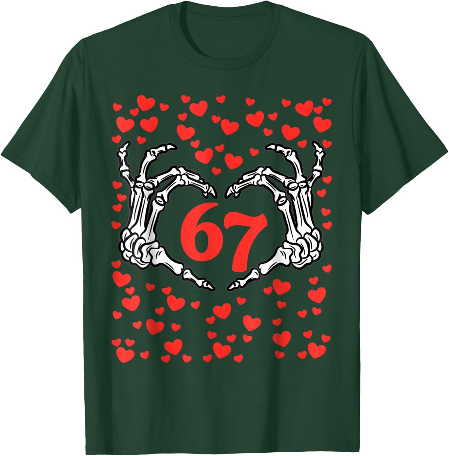 Funny Six Seven 6 7 Meme Women Kids Valentine Girl T-Shirt - T-Shirt | Forest