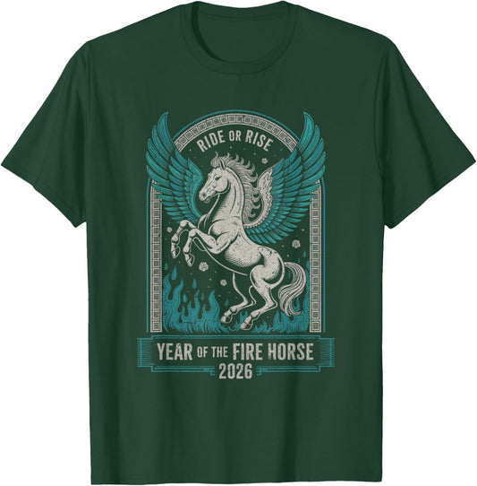 Fire Year of The Horse – Chinese Zodiac New Year 2026 T-Shirt - T-Shirt | Forest