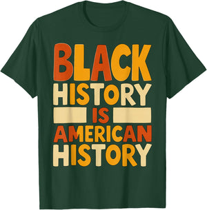 Black History is American History Retro Typography T-Shirt - T-Shirt | Forest