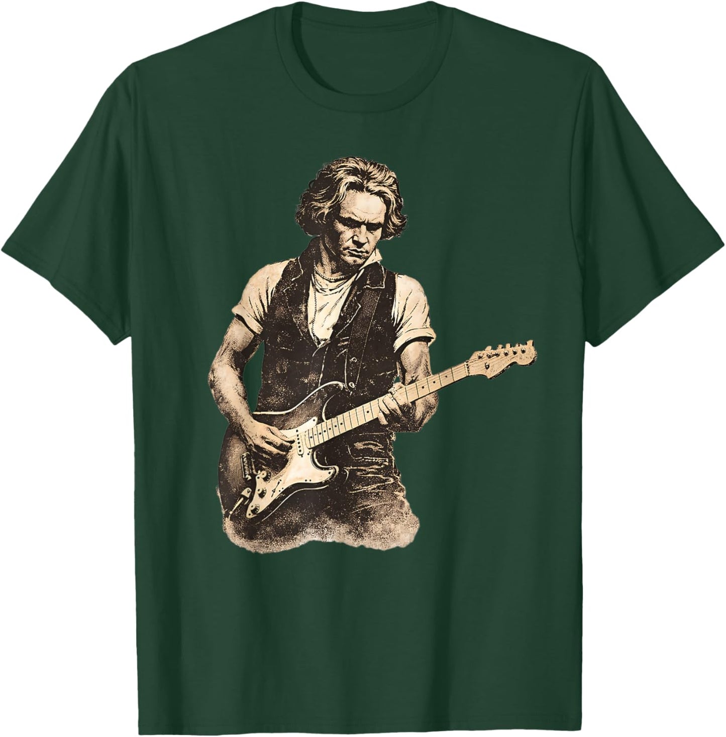 Beethoven Playing Electric Guitar Ludwig Van B. Rock Music T-Shirt - T-Shirt | Forest