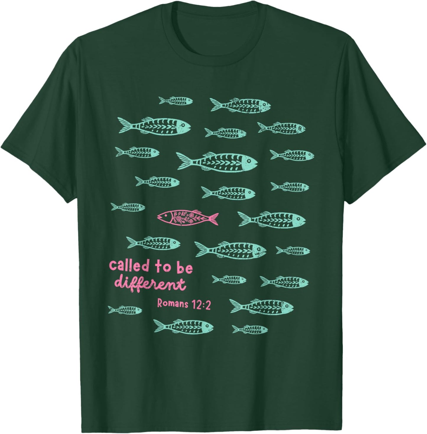 Called to Be Different Romans 12:2 Christian Fish T-Shirt - T-Shirt | Forest