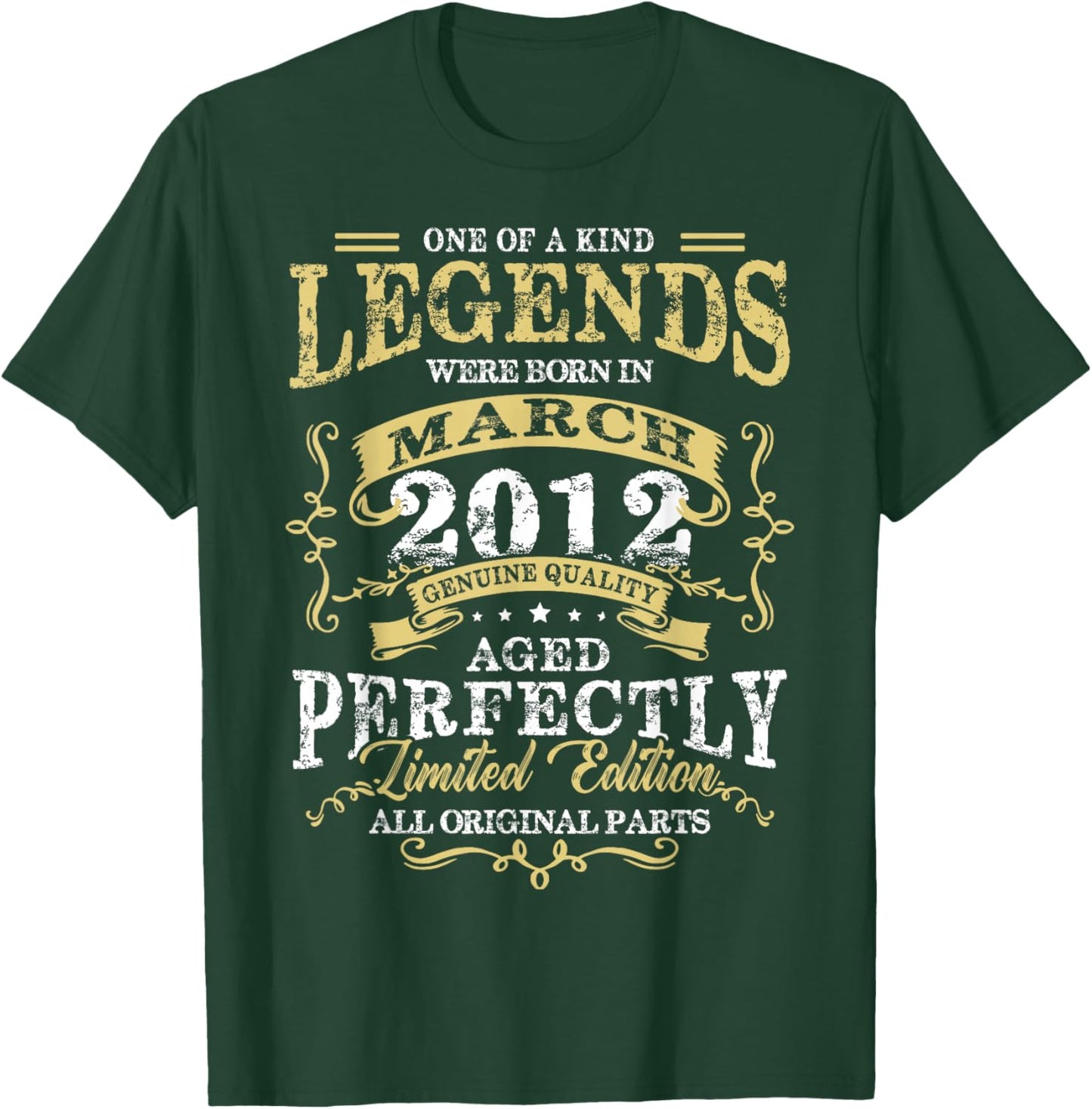 14th Birthday Gift Legend Born in March 2012 14 Yrs Old T-Shirt - T-Shirt | Forest