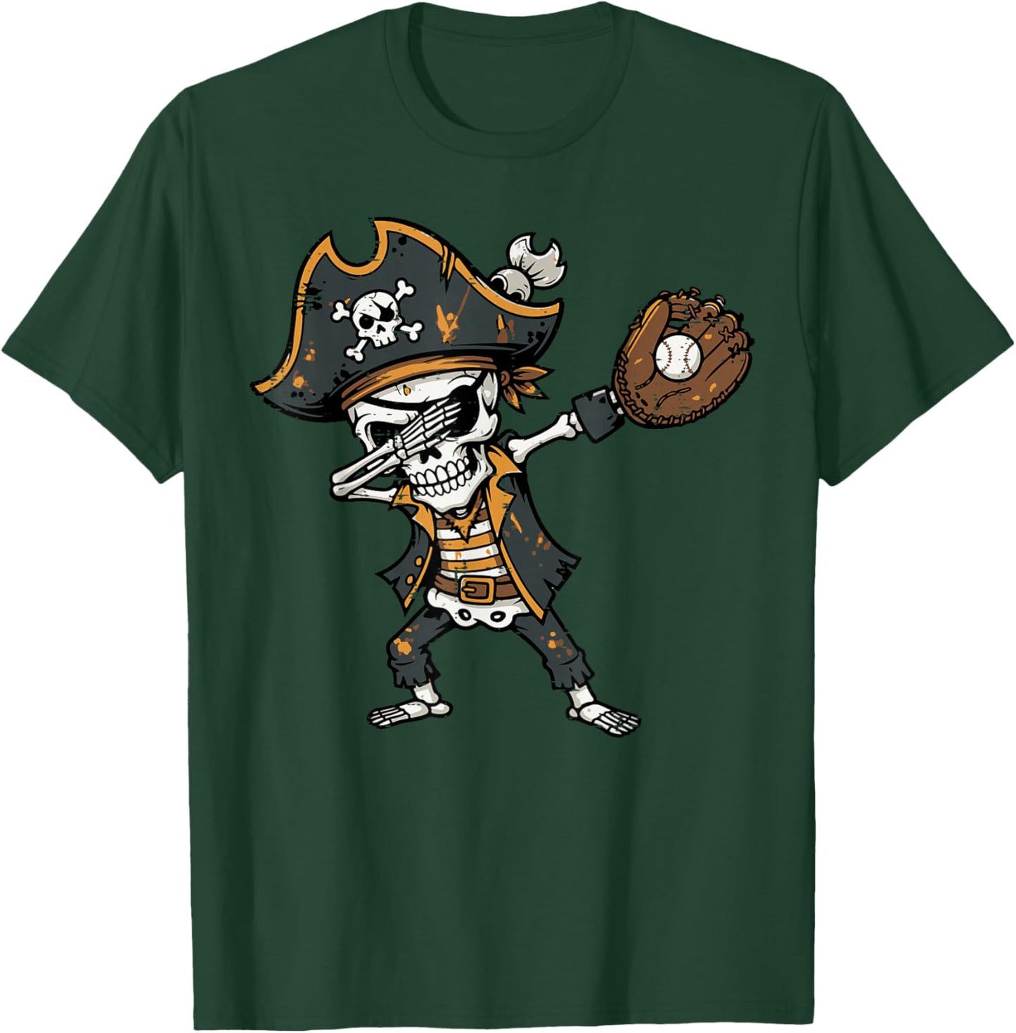 Dabbing Pirate Skeleton Baseball Dab Costume Boys Kids Men T-Shirt - T-Shirt | Forest