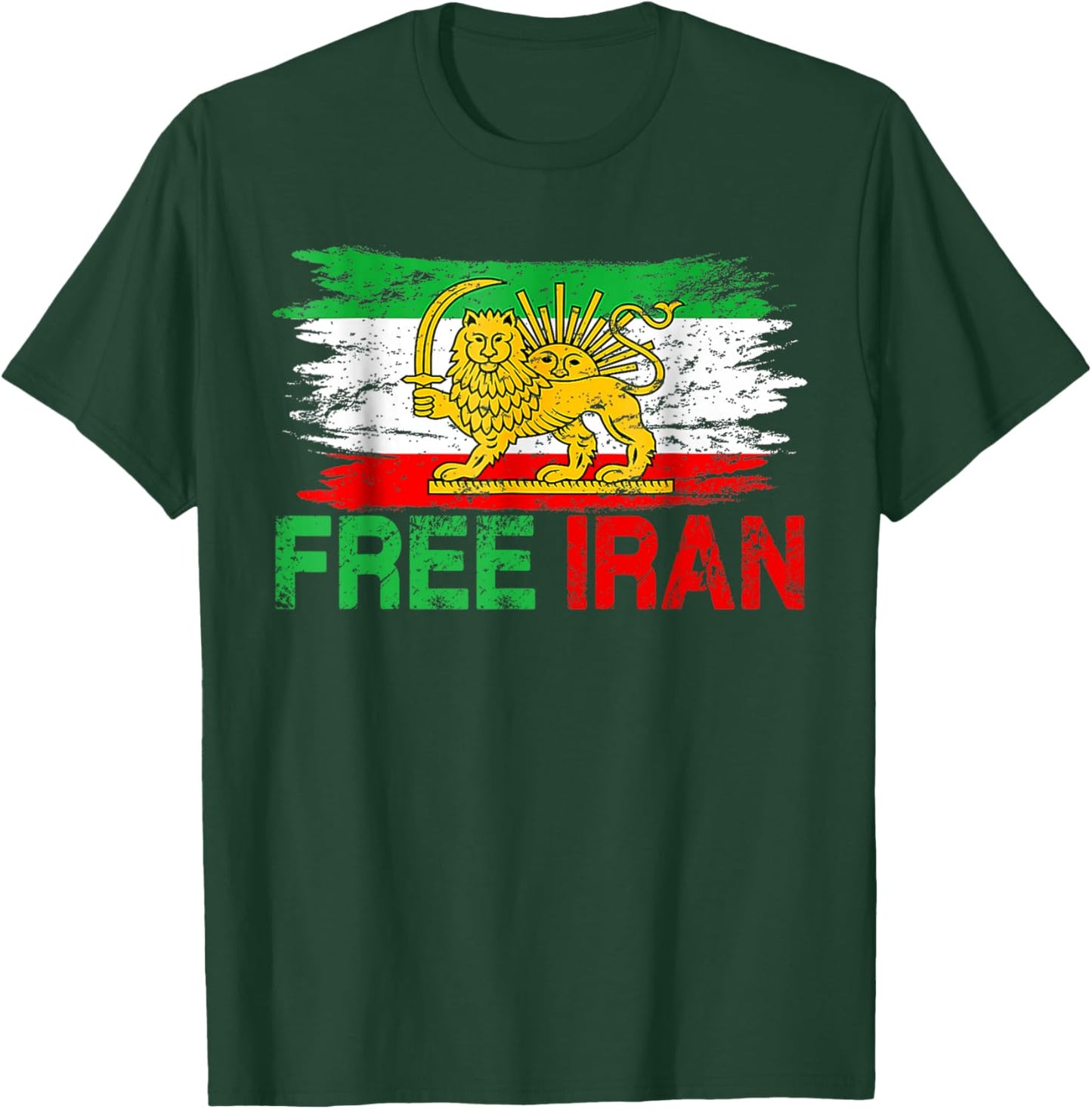 Free Iran T Iranian Flag Lion T-Shirt - T-Shirt | Forest