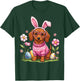 Easter Day Dachshund Dog Outfit Bunny Ears Egg & Basket Eggs T-Shirt - T-Shirt | Forest