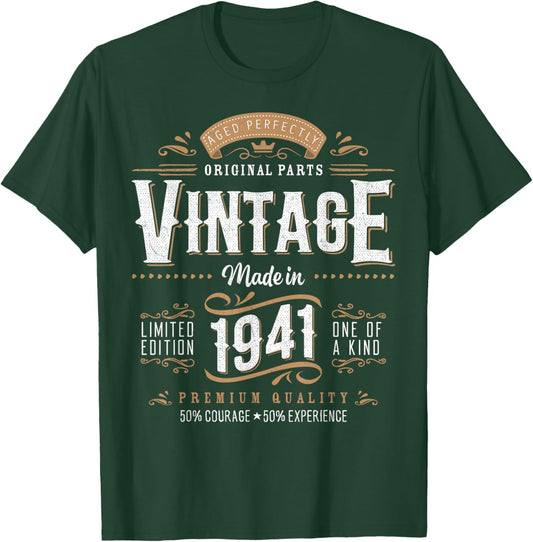 Vintage 1941 Label 85th Birthday Gift Men Women 85 Year Old T-Shirt - T-Shirt | Forest