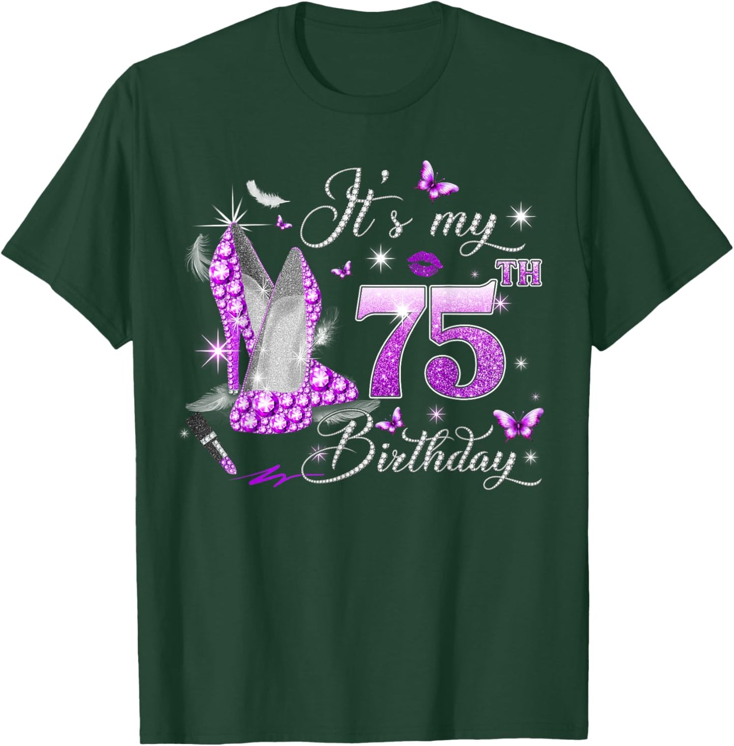 It’s My 75th Birthday Pink 75 Years Old Birthday Queen Party T-Shirt - T-Shirt | Forest