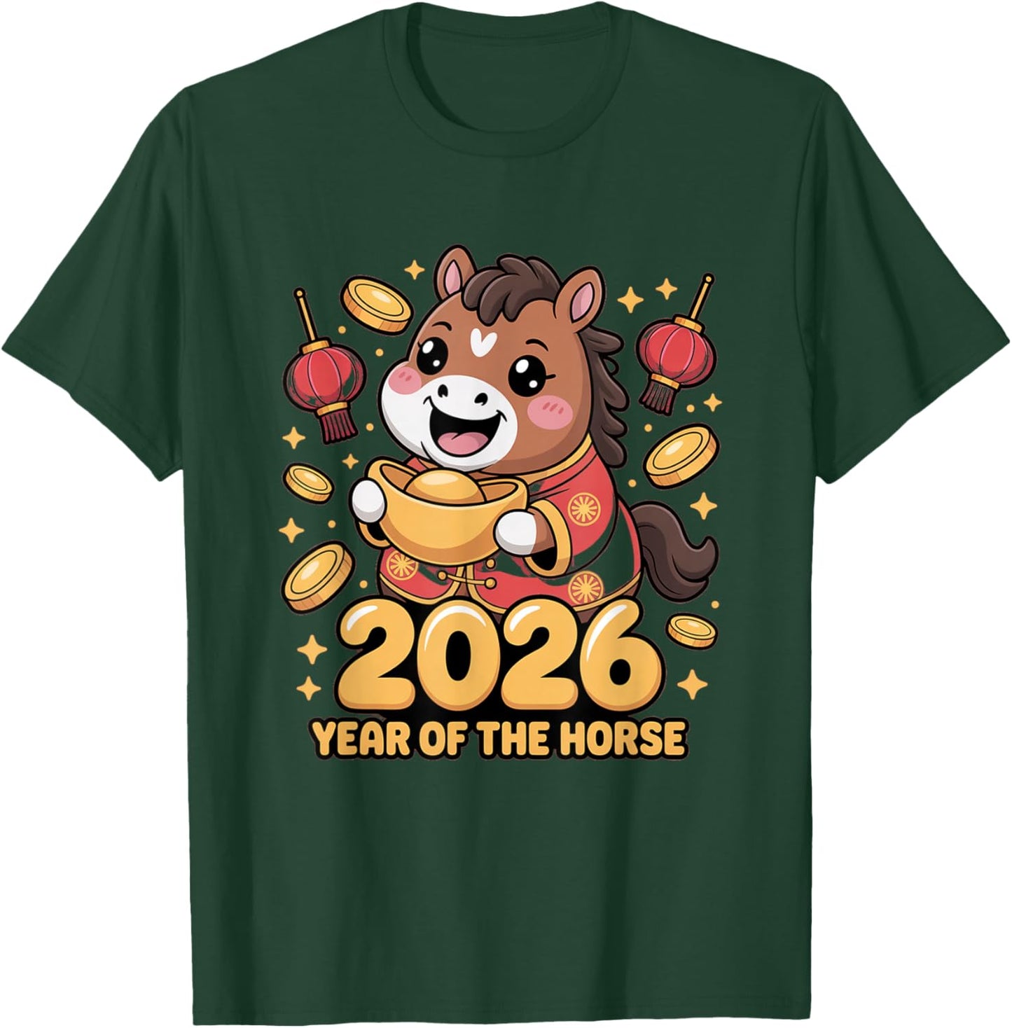 Year of The Fire Horse 2026 Festive Chinese New Year T-Shirt - T-Shirt | Forest