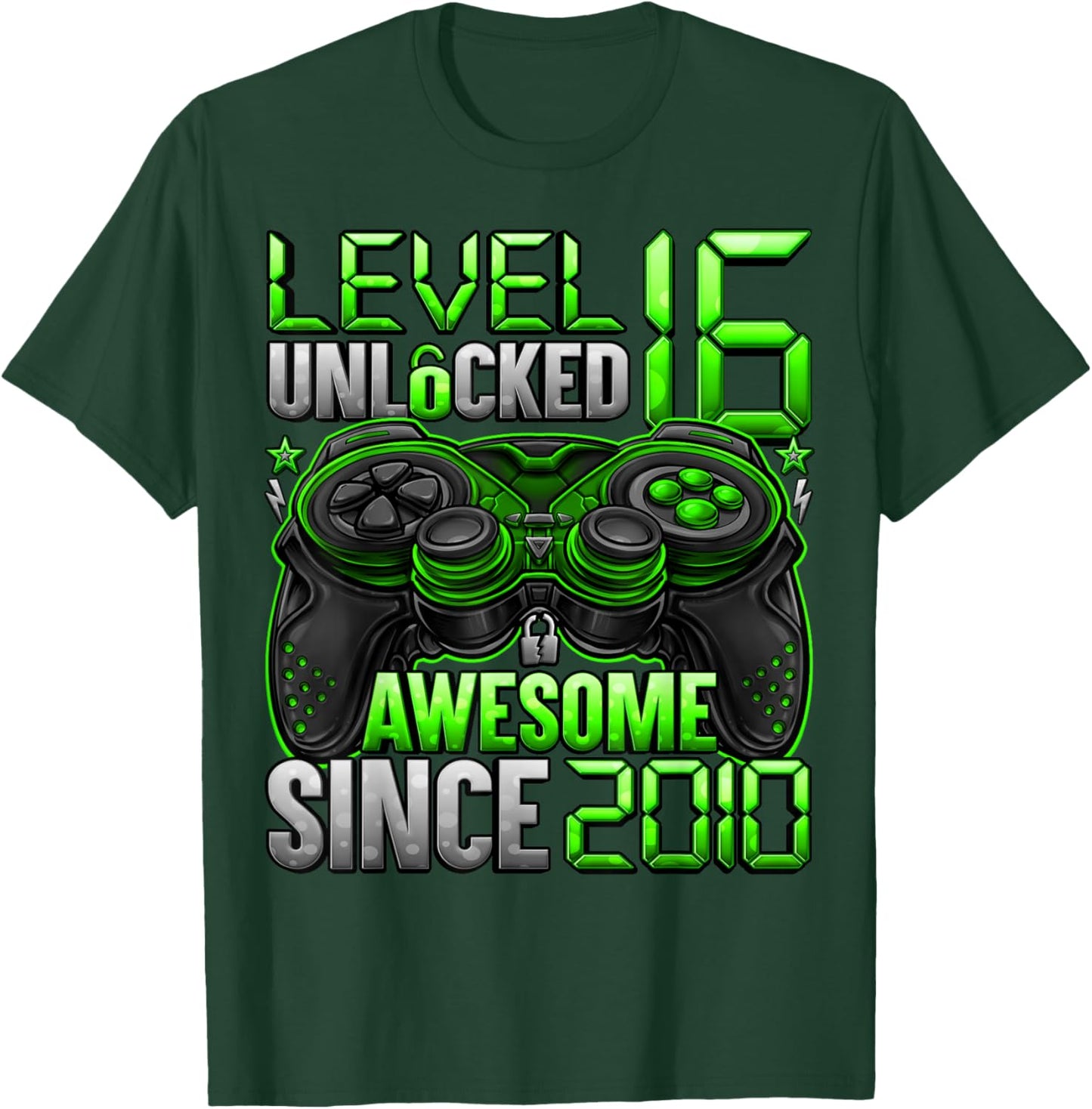Level 16 Unlocked 16 Year Old Gifts Boys 16th Birthday Boy T-Shirt - T-Shirt | Forest