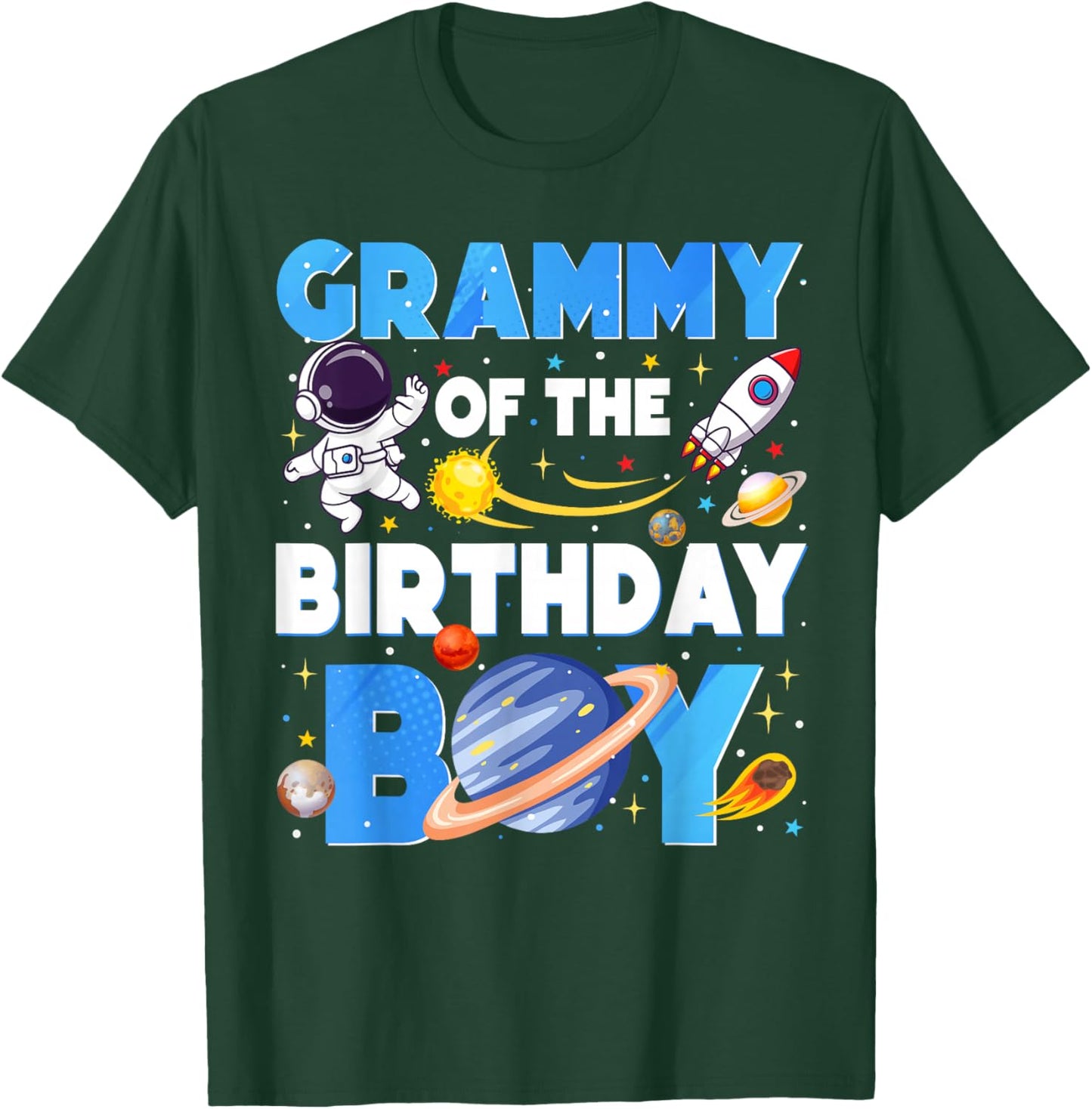 Family Space Planets Grammy of The Birthday Boy Astronaut T-Shirt - T-Shirt | Forest