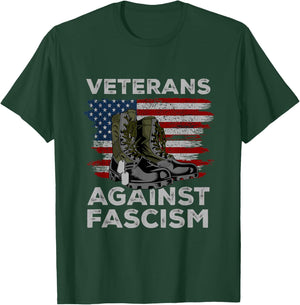 Veterans Against Fascism Vintage US Flag Combat Boots Army T-Shirt - T-Shirt | Forest