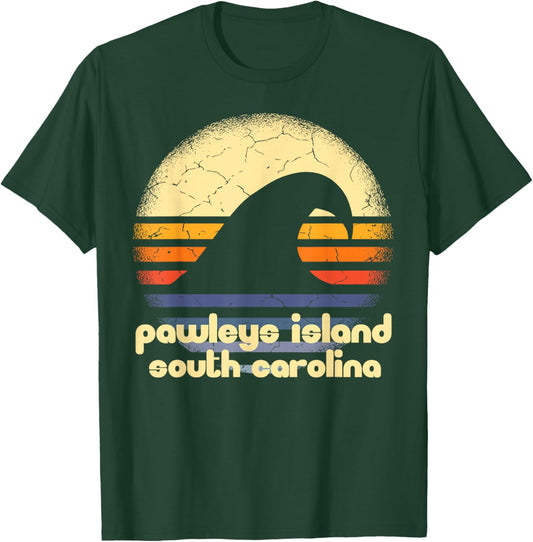 I Love Pawleys Island Beach South Carolina Ocean Wave SC T-Shirt - T-Shirt | Forest