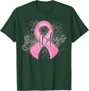 Bulldogs Pink Out Ribbon Splatter Breast Cancer Awareness T-Shirt - T-Shirt | Forest