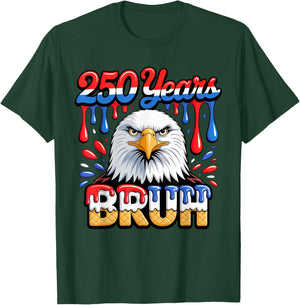 250 Years Bruh 250th Anniversary USA Eagle 4th of July Boys T-Shirt - T-Shirt | Forest
