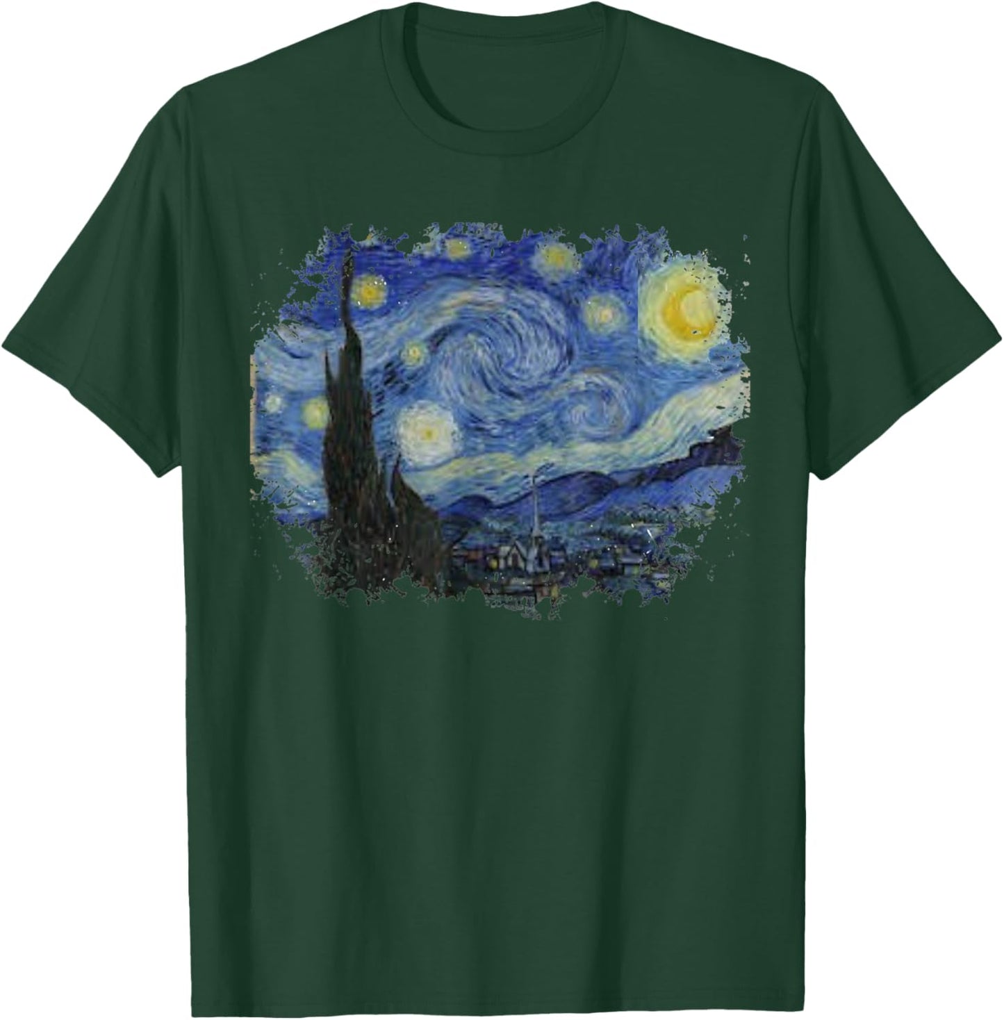 Vintage Starry Night Style Van Gogh T-Shirt - T-Shirt | Forest