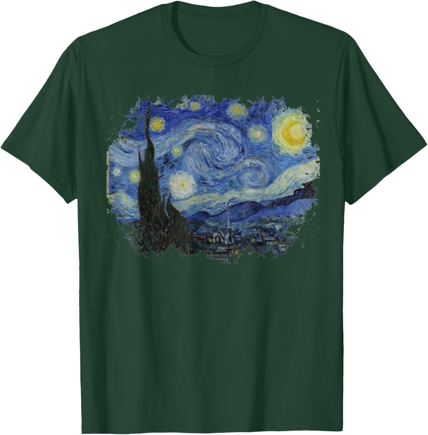 Vintage Starry Night Style Van Gogh T-Shirt - T-Shirt | Forest