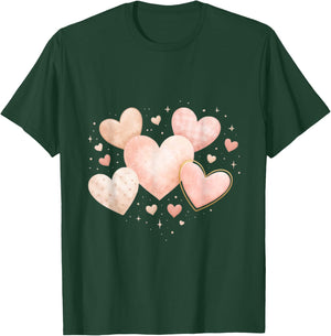 Hearts Design – Cute Valentine’s Day Love Artwork T-Shirt - T-Shirt | Forest