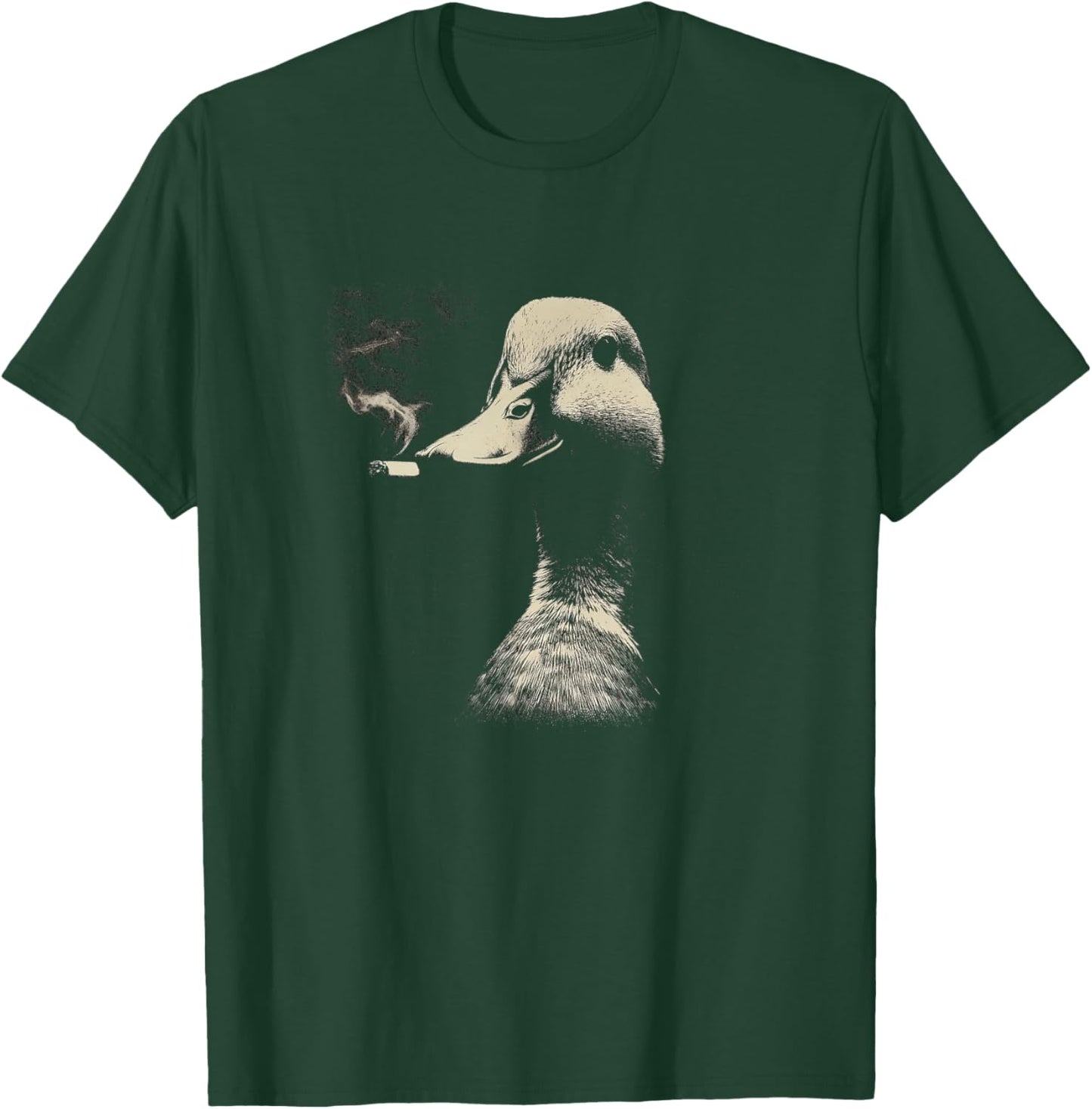Cool Smoking Duck Retro Vintage Animal Smoking T-Shirt - T-Shirt | Forest