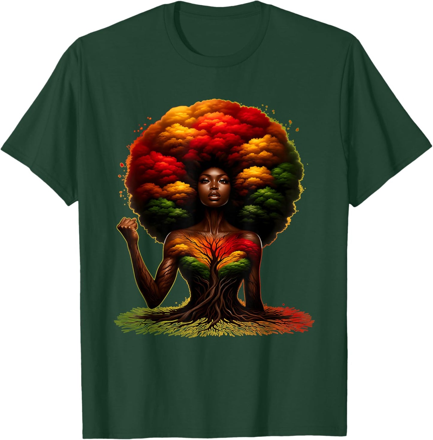 Black Girl Magic Afro Melanin Queen African American Women T-Shirt - T-Shirt | Forest