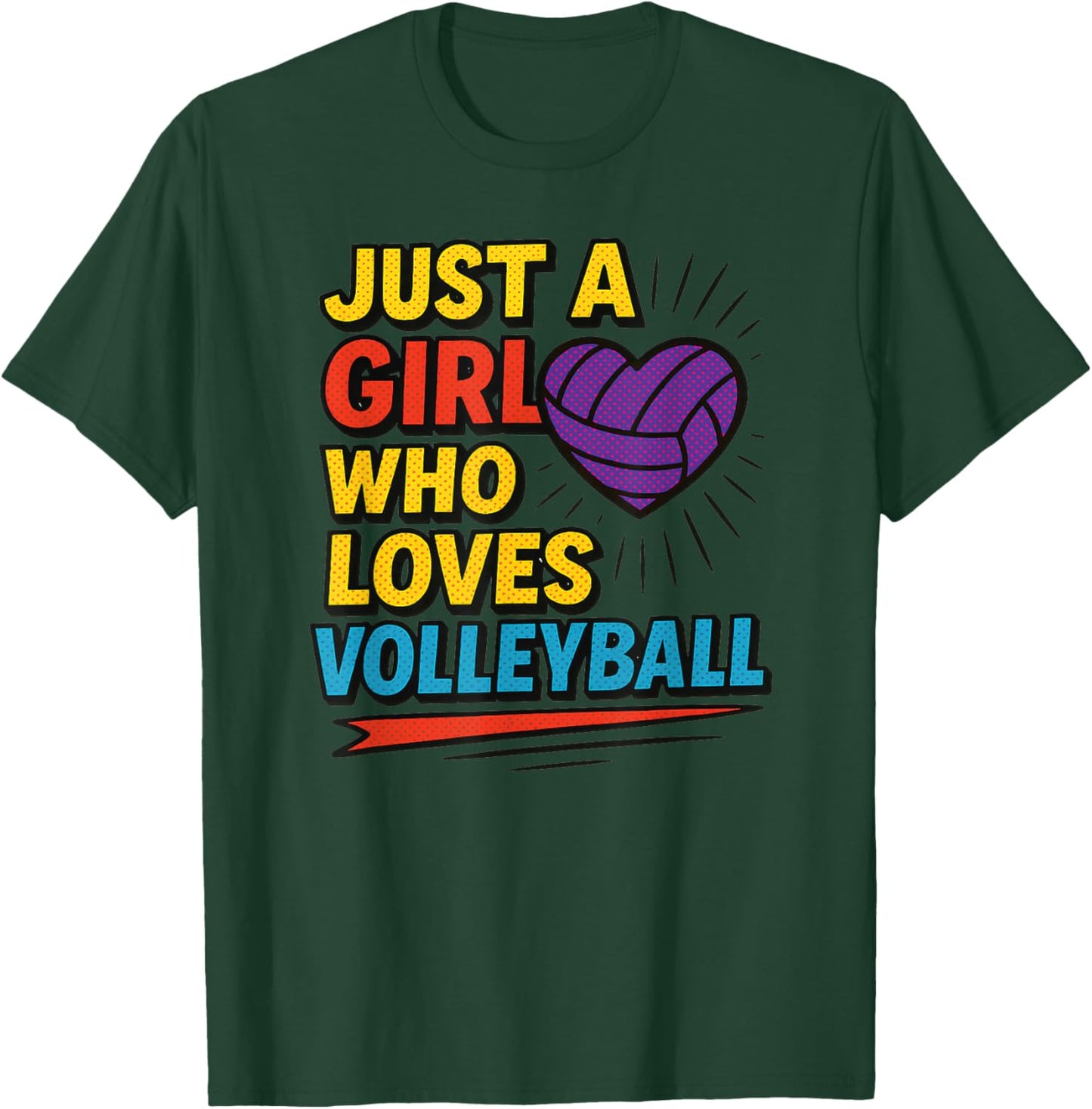 Volleyball Pop Comic for Teen Girls That Love Volleyball T-Shirt - T-Shirt | Forest