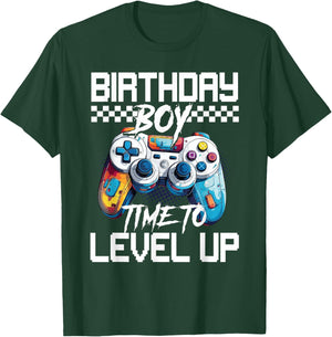 Birthday Boy Time to Level Up Video Game Birthday Party Boys T-Shirt - T-Shirt | Forest