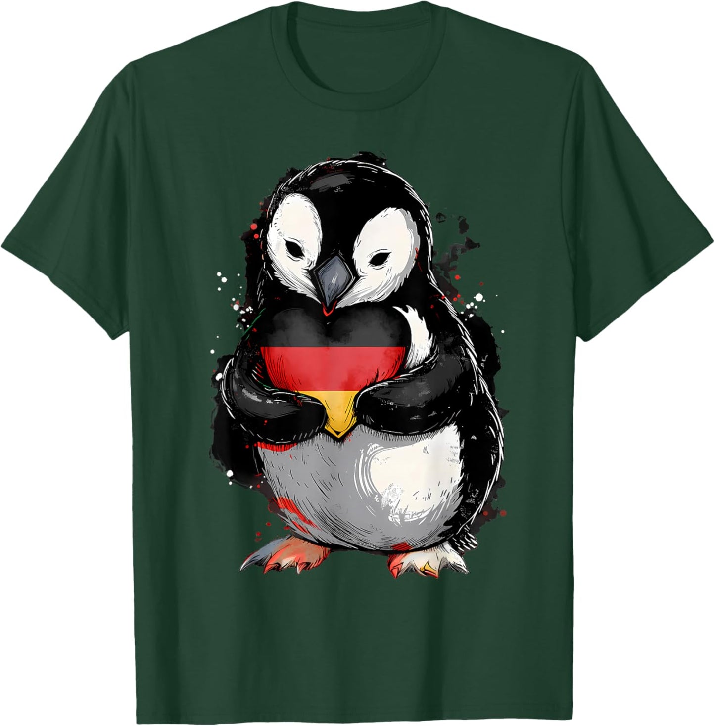 Germany Roots German Flag Deutschland Penguin T-Shirt - T-Shirt | Forest