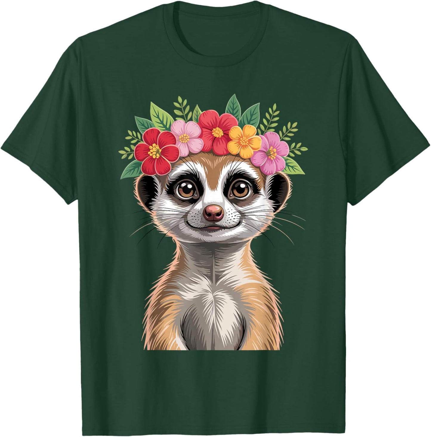 Meerkat Art Girls Wildlife Animal Meerkat Lover T-Shirt - T-Shirt | Forest