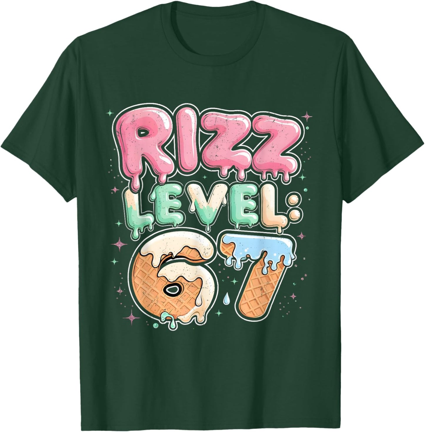 67 Ice Cream Drip Cool Meme Six Seven Gen Alpha Slang T-Shirt - T-Shirt | Forest