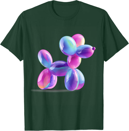 Dopamine Aesthetic Balloon Dog Colorful Art T-Shirt - T-Shirt | Forest