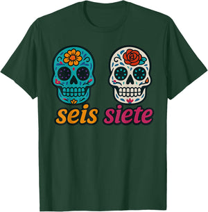 SEIS Siete Mexican Los Muertos Calaveras Sugar Skull 67 Boys T-Shirt - T-Shirt | Forest