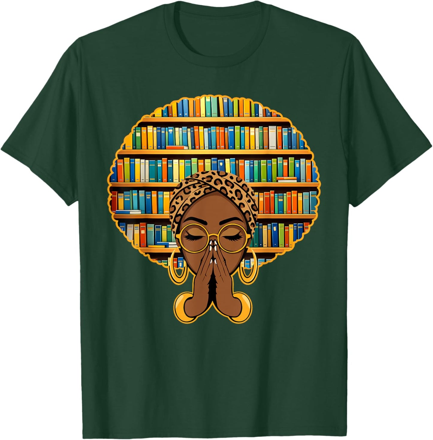 Melanin Afro Women Girl Book Librarian Black History African T-Shirt - T-Shirt | Forest