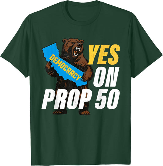 Vintage Yes on Prop 50 American Flag Patriotic Women T-Shirt - T-Shirt | Forest