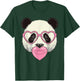 Cute Panda Blowing Pink Valentine Heart Bubble Gum T-Shirt - T-Shirt | Forest