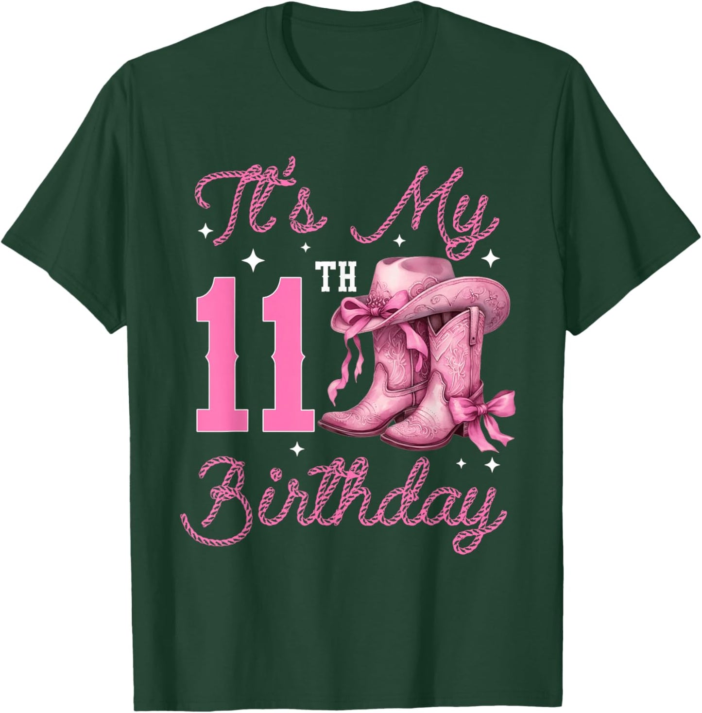 11 Year Old Bday Girl It’s My 11th Birthday Western Cowgirl T-Shirt - T-Shirt | Forest