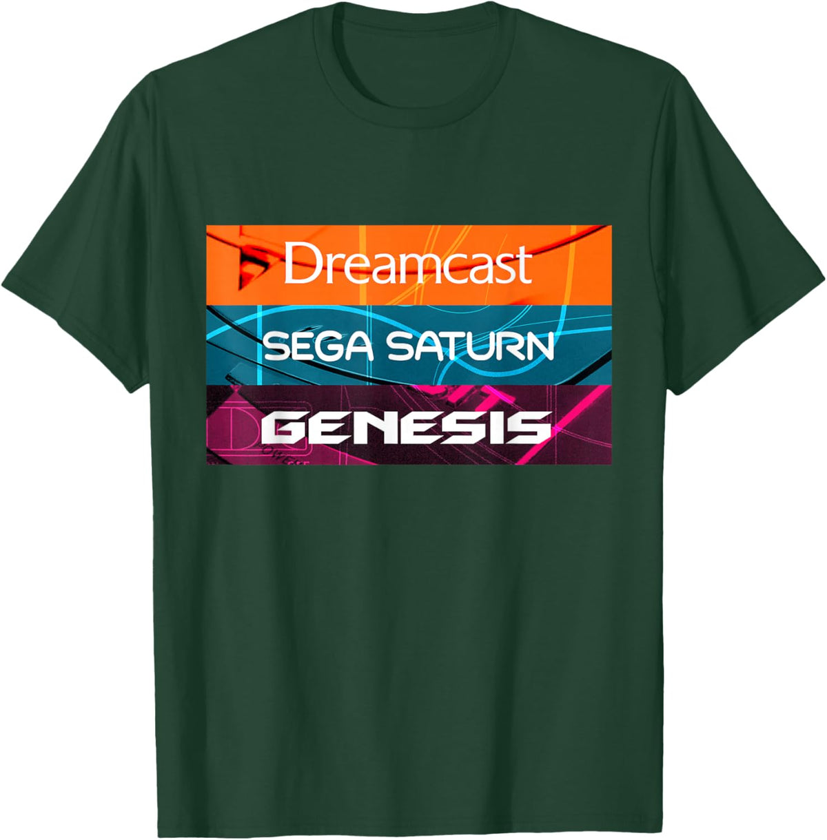 SEGA Dreamcast Genesis Saturn Classic Console Icons T-Shirt - T-Shirt | Forest