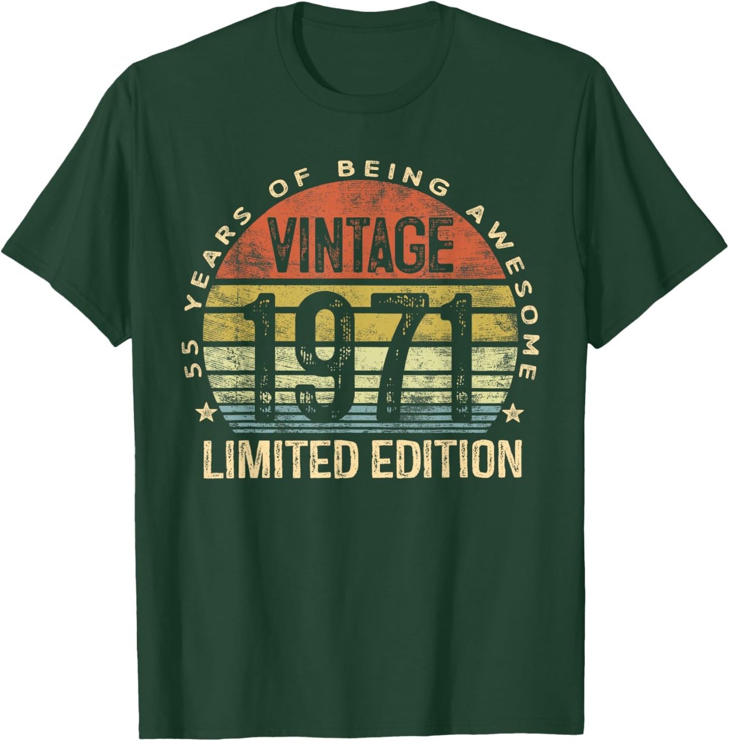 Vintage 1971 Limited Edition 55-Year-Old 55th Birthday T-Shirt - T-Shirt | Forest