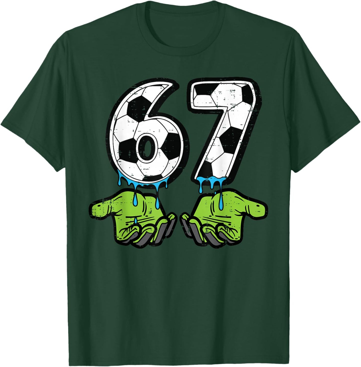 6 7 Meme Soccer Drip Funny 67 Six Seven Kids Boys Youth T-Shirt - T-Shirt | Forest
