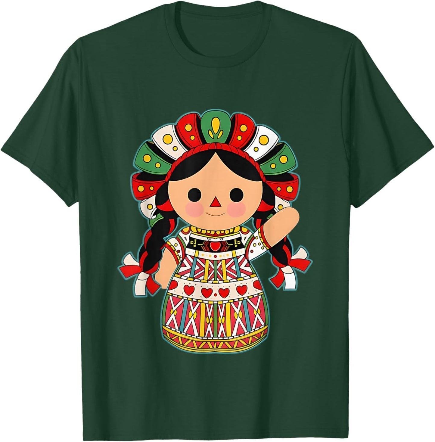 Cute Mexican Fiesta Doll Traditional Cultural Women T-Shirt - T-Shirt | Forest